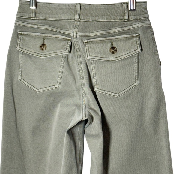 Spanx Stretch‎ Twill Cropped Wide Leg Pant Light Sage Green Size Small - Picture 7 of 10